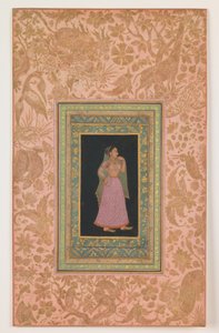 Hofdame, Mughal-dynastiet, Aurangzebs regeringstid, ca. 1660-1700 (blæk og akvarel på papir) af Indian School