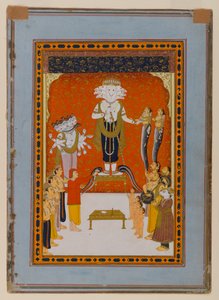 Devoshans To Nagdevata, Rajasthan, S.1790 (WK og guld på papir) af Indian School