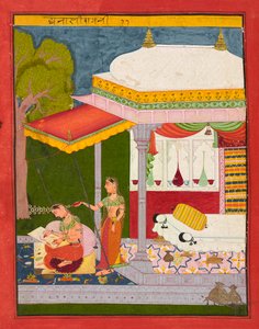 Dhanasri Ragini, folio fra en Ragamala, ca af Indian School