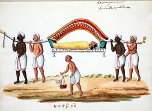 Begravelsesoptog (wc på papir) af Indian School