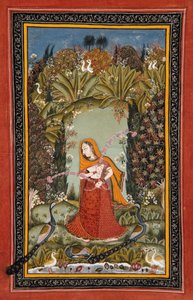 Gauri Ragini fra Malkos, ca. 1770 (ugennemsigtigt toilet på papir) af Indian School