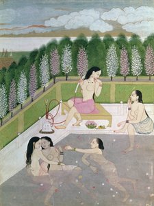 Pigebadning, Pahari-stil, Kangra-skolen, Himachal Pradesh, 1700-tallet