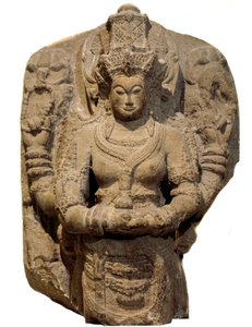 Hinduisme: stele dedikeret til gudinden Devi. 1400-tallet Fra øen Java. Paris, Guimet-museet, Nationalmuseet for asiatisk kunst af Indian School