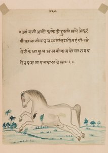Hest (ugennemsigtig wc på papir) af Indian School
