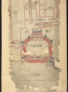 IO Islamic 4725 Fort of Delhi og området mod nord, sektion fra en rulle, der viser 
