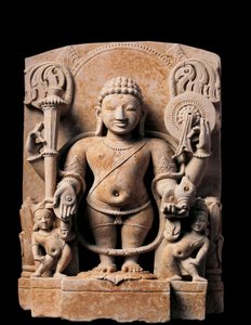 Indisk kunst: Divinity Vishnu. Høj relief. 10. århundrede. Fra Meerut. af Indian School