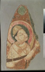 Indra, Balawaste, 7.-8. århundrede (vægmaleri) af Indian School