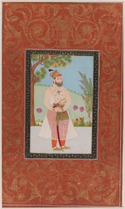 Iraj Khan, 1875-1900 (ugennemsigtigt wc & guld på papir) af Indian School