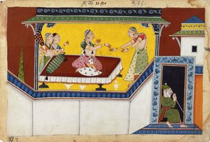 Kaikei, kong Dasharathas anden dronning, belønner pukkelryggen Madiservant Manthara, C10-200 af Indian School