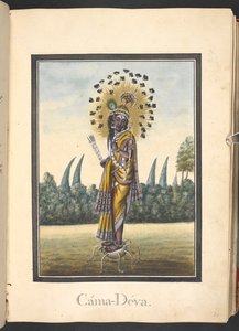 Kamadeva, kærlighedens gud af Indian School