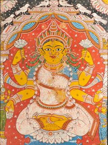 Lakshmi (vægmaleri) af Indian School