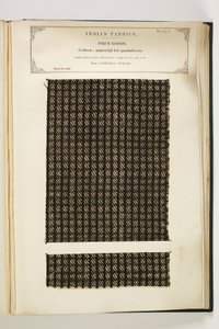 Materiale til Pantaloons, Loodiana, Punjab, stykkevarer, fra The Collection of the Textile Manufacturers of India, af John Forbes Watson, udgivet i 1866 af Indian School