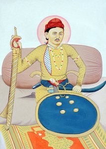 Miniaturemaleri af Maharaja Rana Zalim Singh Jhalawar af Indian School