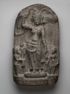 Krybbe: Buddhas fødsel (skifer) af Indian School