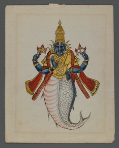 Et af et sæt på ni billeder, der viser indianere i forskellige erhverv (wc på papir) af Indian School