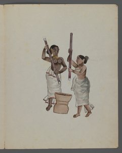 Et af et sæt på ni billeder, der viser indianere i forskellige erhverv (wc på papir) af Indian School