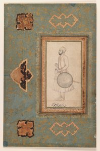 Portræt af Kuka Azam Shah, ca. 1640 (blæk på papir) af Indian School