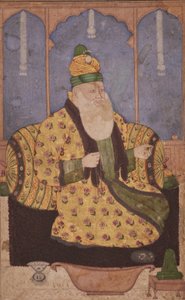 Portræt af en sufi-sheik, ca. 1670 (ugennemsigtigt wc & guld på papir) af Indian School