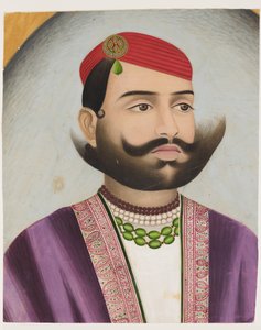 Portræt af en mand, muligvis tidligt i det 20. århundrede (gouache på pap) af Indian School