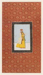 Qamar al-Din Khan, 1875-1900 (ugennemsigtigt wc & guld på papir) af Indian School