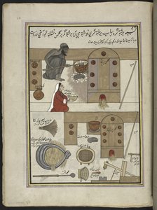Risparger og hustru,  86 tegninger indbundet i et bind, der viser håndværk og erhverv i Kashmir, håndværkere vises i arbejde med deres redskaber og udstyr,  Af en Kashmir-kunstner, sandsynligvis i Srinagar, ca. 1850-60 (gouache på papir) af Indian School