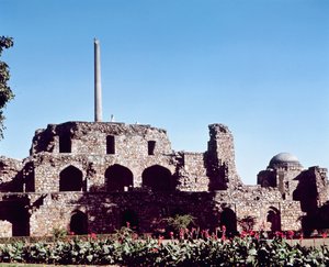 Ruinerne af citadellet Kotla Firuz Shah, grundlagt af Firuz Shah Tughluq (1351-88) af Indian School
