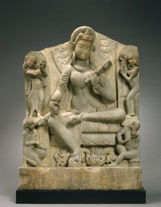 Sarasvati (sandsten) af Indian School