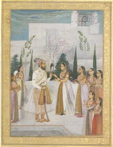 Shah Jahan præsenterer juveler til en prinsesse af Indian School