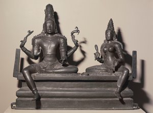 Shiva og Parvati, Chola-dynastiet, ca. 846 (bronze) af Indian School