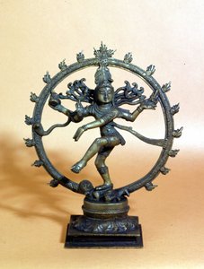Shiva danser i ildcirklen og knuser ondskabens ånd. 1700-tallet. , Milano af Indian School