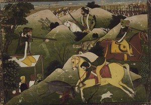 Sikh Prince jagt, Punjab af Indian School