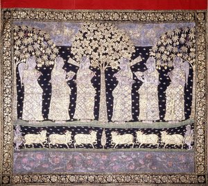 Seks Gopis, ca. 1800 af Indian School