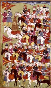 Historien om profeten Muhammed, Hamla-i-Haydari, af Mirza Muhammad Rafi Bazil, 1808 (blæk og farver på papir) af Indian School
