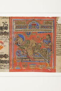 Brahmani Devananda på hendes sofa, fra Kalpasutra (ugennemsigtigt toilet på papir) af Indian School