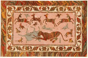 The Tigers Prey, ca. 1650 (ugennemsigtigt wc & guld på papir) af Indian School