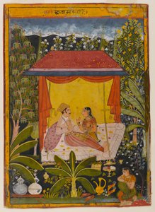 Uidentificeret side fra a Dispersed Nayika Series, ca. 1650-1660 (ugennemsigtigt wc på papir) af Indian School