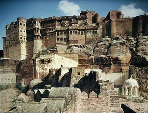Udsigt over Mehrangarh Fort, bygget i 1459 af Indian School