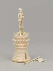 Hvidt tårn, skakbrik, Indien, 1820 ca af Indian School