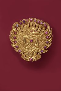 Broche, slutningen af det 19. århundrede (guld og rubiner) af Indonesian School
