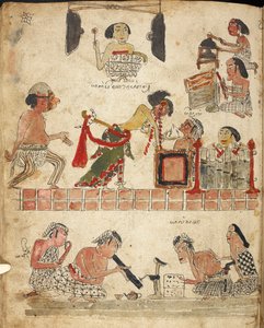 Folk spiller musik, danser og ryger, Illustration fra 