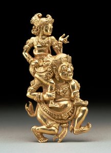Sutasoma og Kalmasapada (repousse guld) af Indonesian School