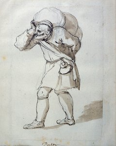 En bærende lastet (pen og blæk på papir) af Inigo Jones