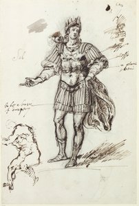 Albanactus, foreløbig skitse (pen og blæk på papir) af Inigo Jones
