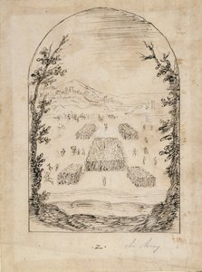 En hær (pen og blæk på papir) af Inigo Jones