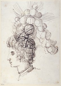 Bel-Anna, havets dronning, ca. 1609 (pen og blæk på papir) af Inigo Jones