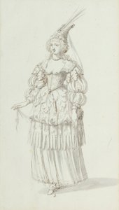 Chloris: alternativ skitse til Henrietta Maria, ca. 1631 (pen og blæk på papir) af Inigo Jones