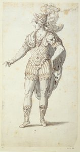 Endeligt design til Oberons kjole, ca. 1611 (pen & blæk på papir)