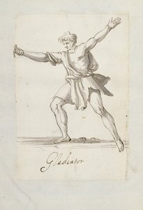 Gladiator (pen og blæk på papir) af Inigo Jones