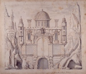 Oberons palads, ca. 1611 (pen og blæk på papir)