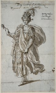Dronning Tomyris af Massagetai, ca. 1609 (pen og blæk på papir)